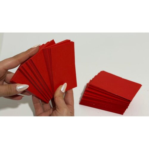 Kırmızı Boş Kelime Kartları Etiket 5X8cm 100 Adet Boş Kart Boş Kartvizit