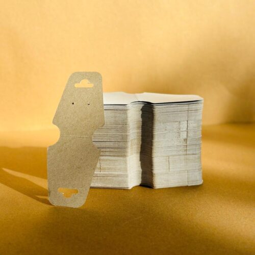 100 Adet Beyaz / Gri Takı Kartı 12.2×5×3 cm – Küpe Kolye Bileklik Sunum Kartı | Takı Sergi Kartı