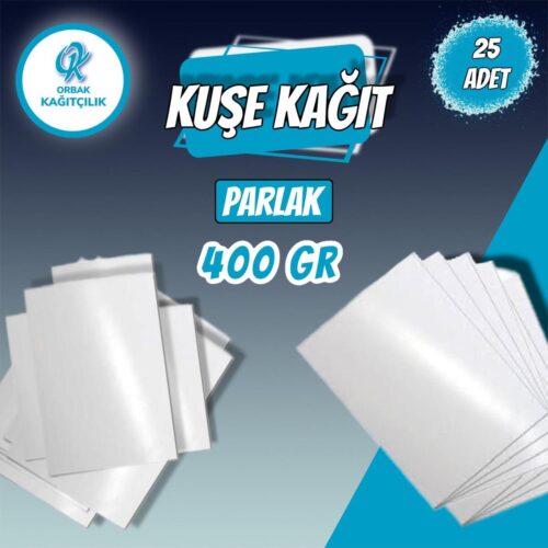 Kaliteli A4 Parlak Kuşe Kağıdı Dijital Baskı,sertifika Ve Fotoğraf Kağıdı 400gr 25 Adet (0,62 KG)