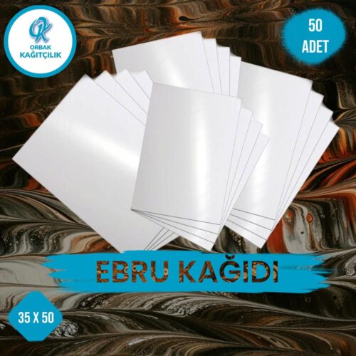 Ebru Kağıdı 35 x 50 cm 50’li Beyaz – Ebru Sanatı Kâğıdı – Marbling Paper Set