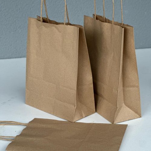 1.Kalite 18x8x24 Cm 3’ Lü kahverengi Renkli Kraft Kağıt Çanta, Hediye Poşeti, Paketi, Çanta