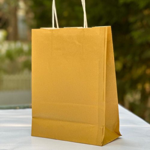 1.Kalite 18x8x24Cm 1’Li Yağ Yeşili Renkli Kraft Kağıt Çanta Hediye Poşeti Hediye Paketi Kraft Çanta