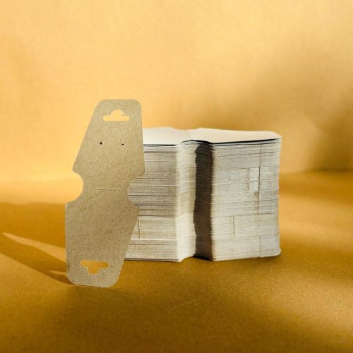 100 Adet Beyaz / Gri Takı Kartı 12.2×5×3 cm – Küpe Kolye Bileklik Sunum Kartı | Takı Sergi Kartı