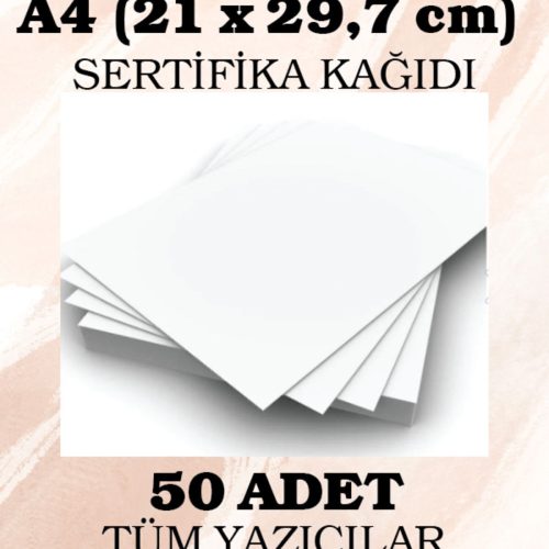 200 gr Kartuşlu Mürekkepli Tüm Yazıcılara Uygun 50 Adet Kalın Sertifika Kağıt