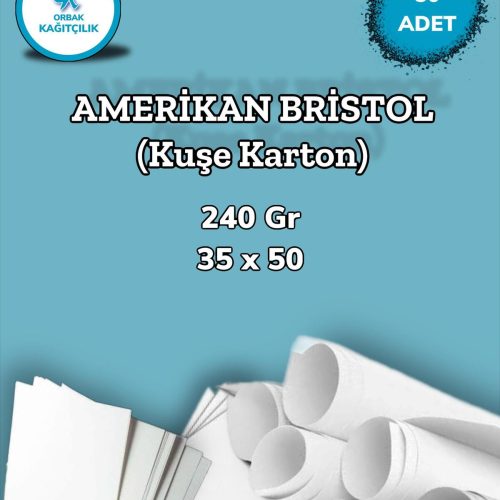240 Gr. Amerikan Bristol Kağıt Karton 35×50 50 Adet (2,1 KG)