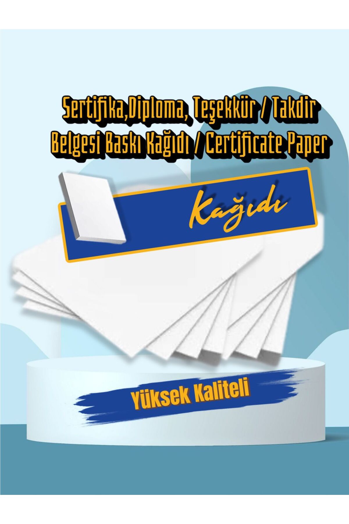 A4 Parlak Kuşe 50’li | Sertifika, Diploma, Teşekkür/Takdir Belgesi Baskı Kağıdı | Certificate Paper