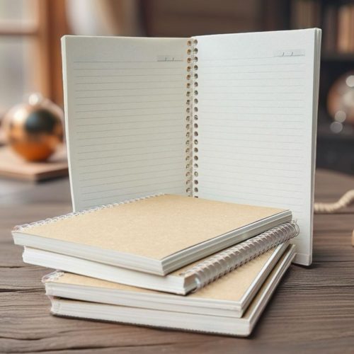 A5 Çizgili Kraft Defter | Vintage | Geri Dönüşüm Kağıt | 70 Yaprak (140 Sayfa)