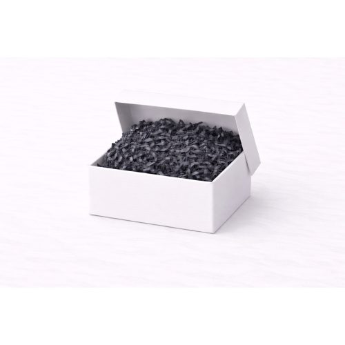 Beyaz Karton Takı Kutusu 9,5×9,5×2 cm – Kapaklı Model | 5 Adet + Fume Kırpık Kağıtlı
