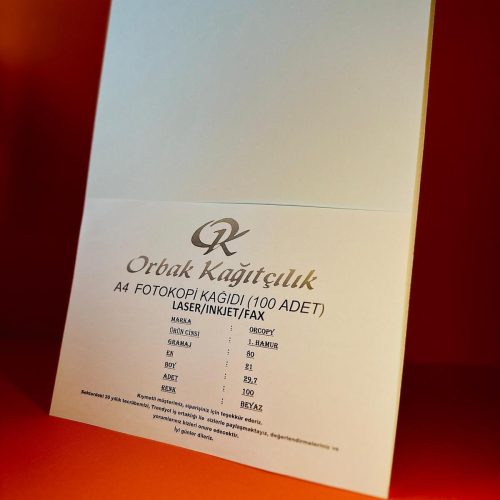 Fotokopi Kağıdı A4 80gr 100 Adet