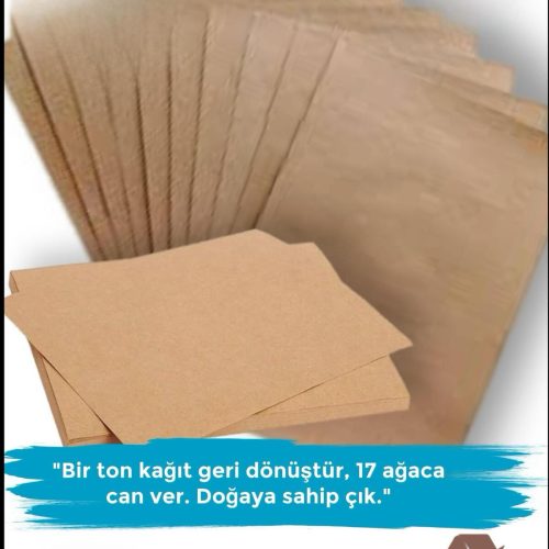 Kraft Saman Kağıdı Paketleme Hobi Etiket Kağıdı 150 gram 15 Adet 70 X 100 Ebatında (1,57KG)