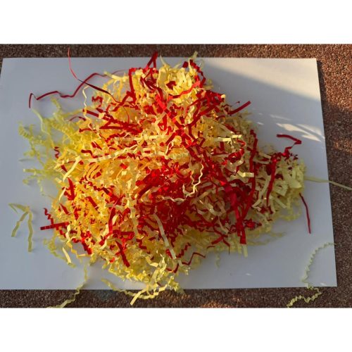 Taraftar Sarı/Kırmızı Z Zigzag Kırpık Kâğıt – Hediye Kutu İçi Dolgu Süsleme ve dolgu Malzemesi 25 gr