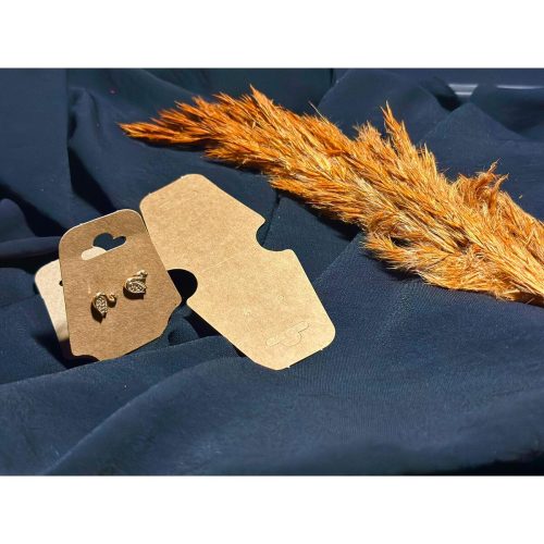 100 Adet Kraft Takı Kartı 12.2×5×3 cm – Küpe Kolye Bileklik Sunum Kartı | Kraft Takı Sergi Kartı
